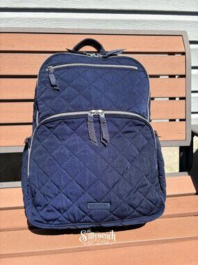 Vera Bradley Navy Commuter Backpack in Performance Twill